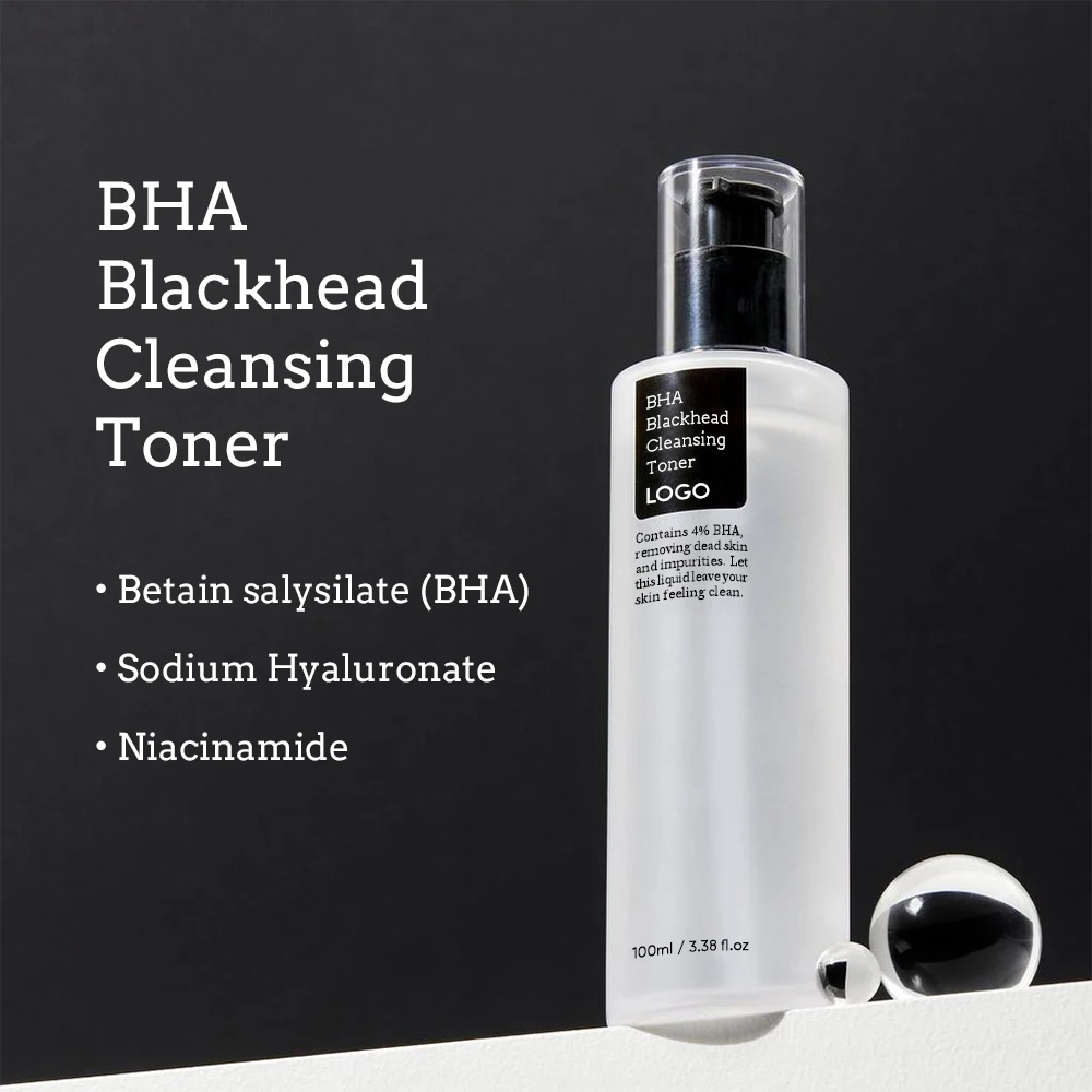 Natural Organic Sodium Hyaluronate Pore Cleaner Liquid Face Toner Skin Moisturizing Facial Exfoliating Bha Treatment Toner