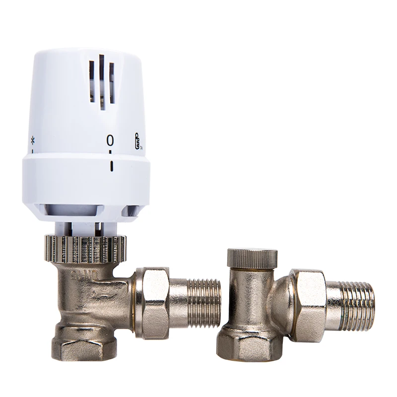AVONFLOW Keymark Chrome  straight Thermostatic Radiator Valve TRV for towel radiator