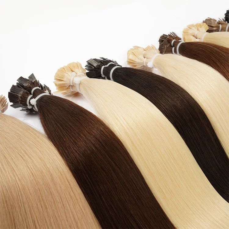 OEM wholesale flat tip Extension Russian Remy Seamless Double Drawn tip Hair Extensions 100% Human Hair