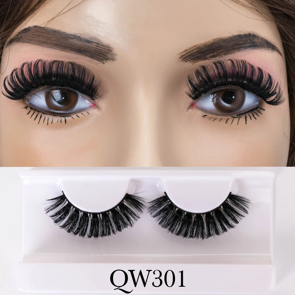 yiernuo Russian striplashes Full Strip Lashes factory price 3d wholesale deep curl D curl wink winged strip eyelash
