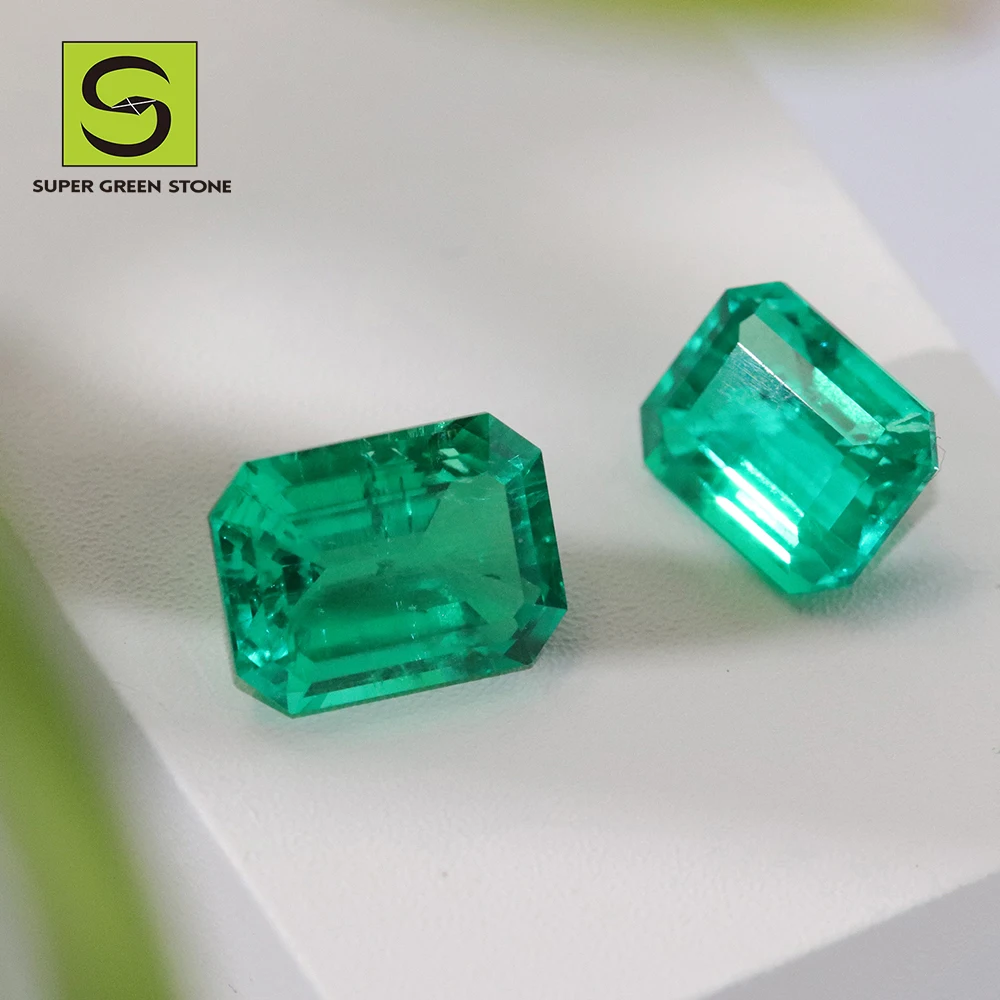 SuperGS Top Emerald Gemstone GRC Certificate Lab Grown Emerald rough emerald price per carat rough gemstones For emerald ring