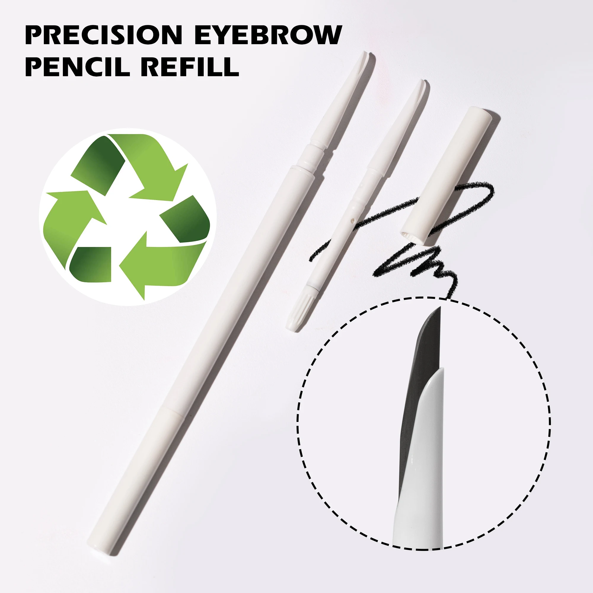 Oem Vegan Natural Retractable White Eye Brow Pencil Custom Your Own Brand Sweatproof Waterproof Eyebrow Pencil