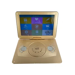 Newest 14.1inch EVD player VCD Game SD USB 3D Portable DVD Player with FM TV Rotate 270 degrees