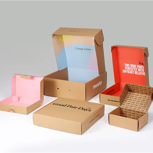 Custom all size die cut folding kraft packaging 8x8x4 shipping box cheap corrugate postal mailing box mailer box