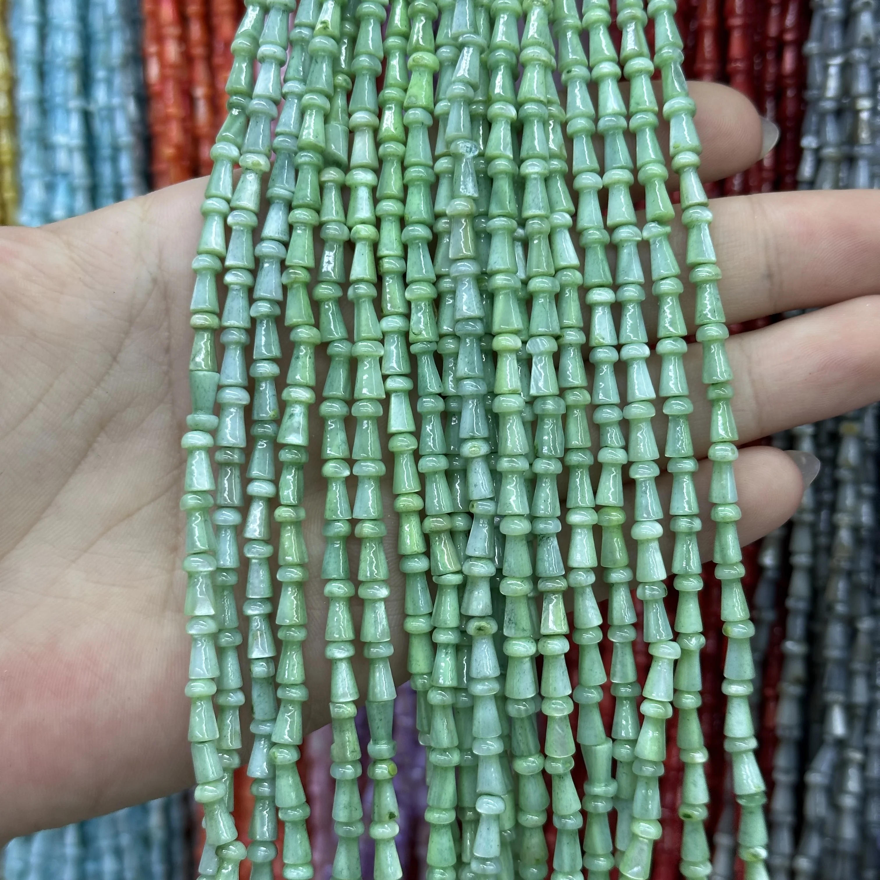 Horseshoe snail 4*7mm mushroom shell beads semi-finished loose beads diy bracelet necklace jewelry hairpin earrings wholesale