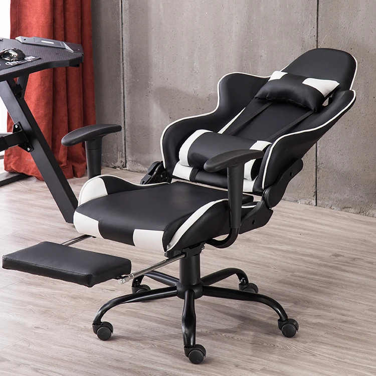 
Modern Racing Computer Workstation White Wcg Gamer Rgb Foot Rest Cheapest Pc Reclining Playstation Gaming Chair 