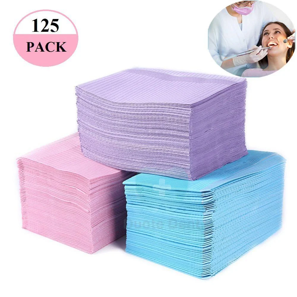 Disposable Water-resistant Scarf Neckerchief Oral Hygiene Dental Bibs with Tie