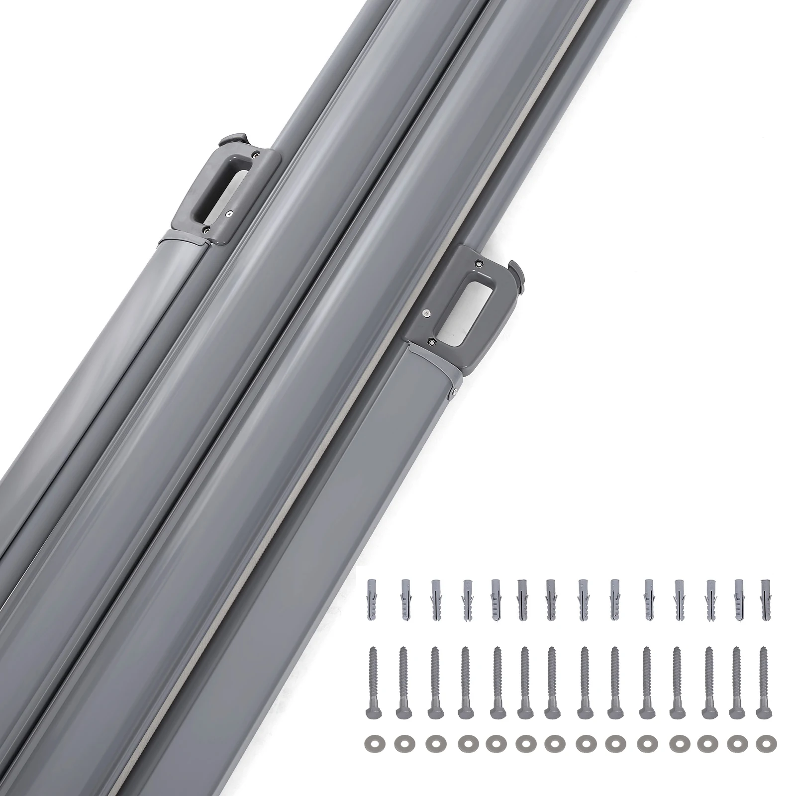 SONGMICS Retractable Double Folding Side Awning Outdoor Patio Garden Privacy Screen awnings with Steel Pole