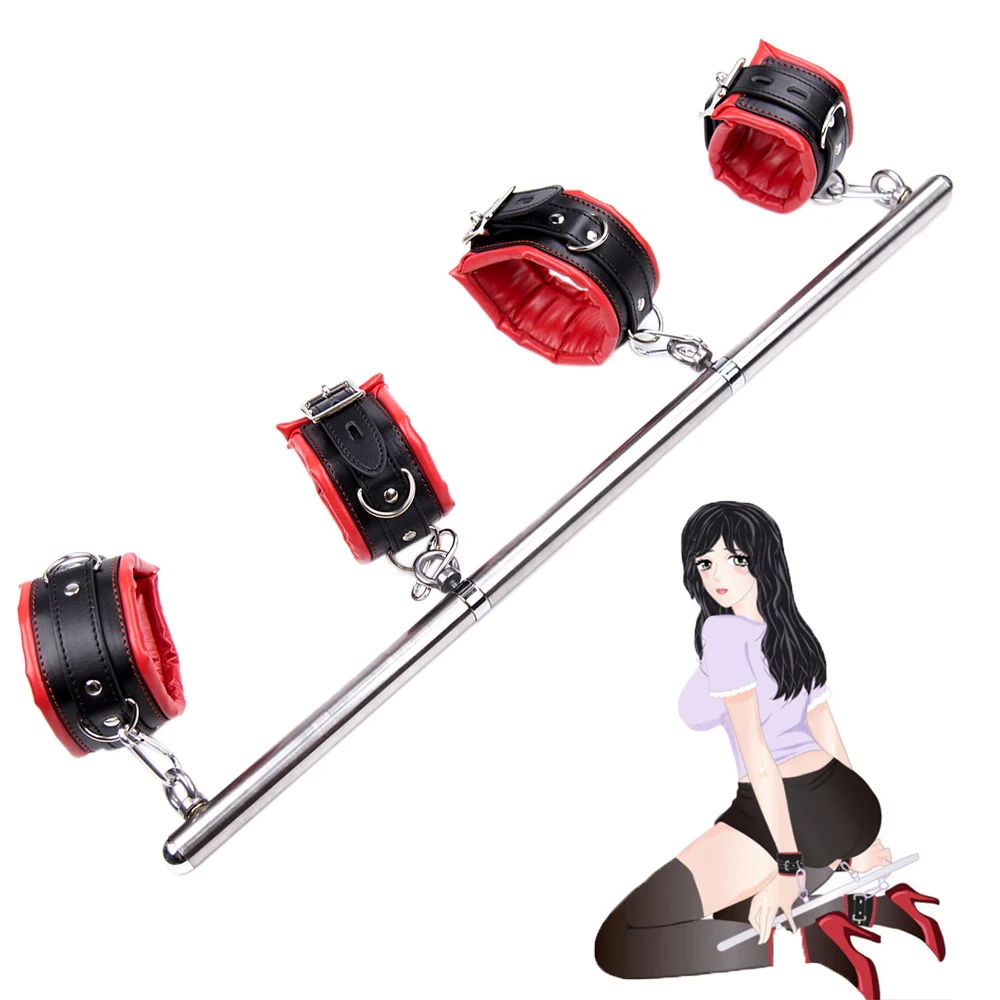 Amazon Hot Selling handcuffs bound SM toys Adult alternative sex goods Training Leather Hand Cuffs Ankle Handcuffs Set
