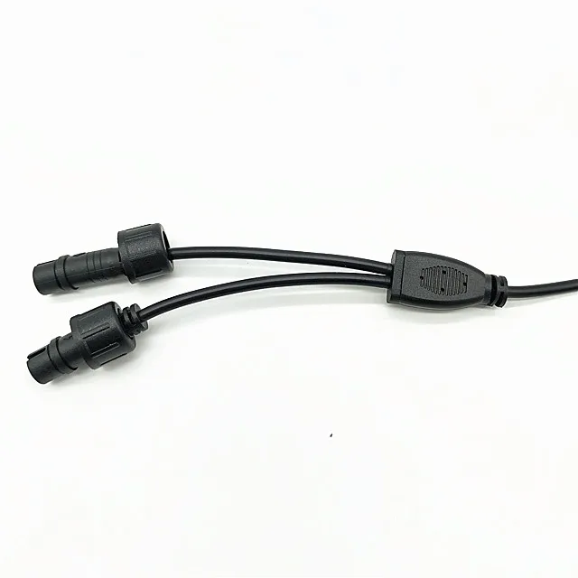 OEM12V 24V DC Power waterproof cable One point two power cables for outdoor LED lamps