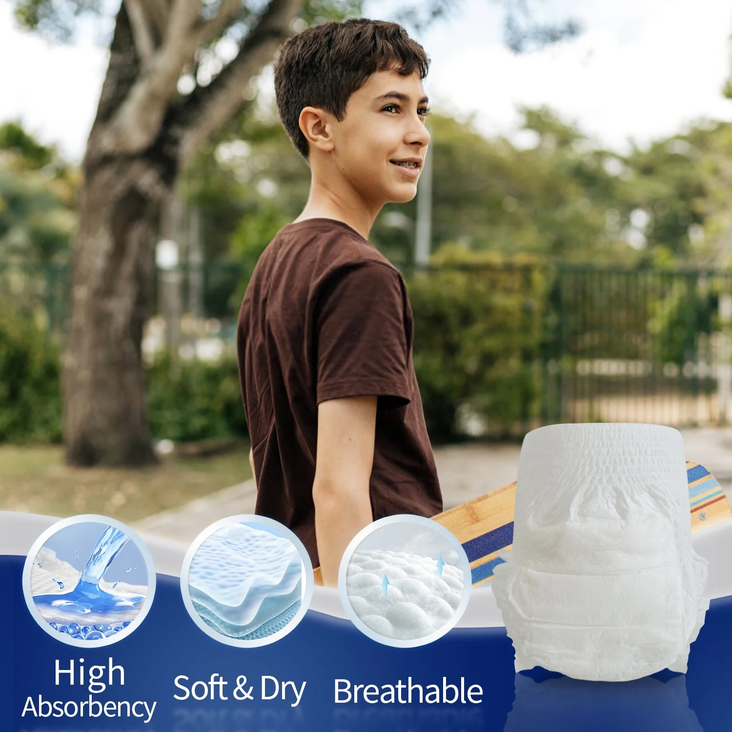 Youth Contoured Heavy Absorbency Disposable Diaper Incontinence Briefs/Nappies for Babies
