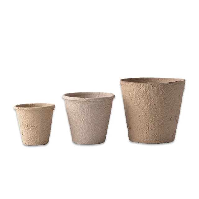 Eco & Biodegradable&recyclable Molded Pulp Paper Pots For Planting In Garden Or Indoor