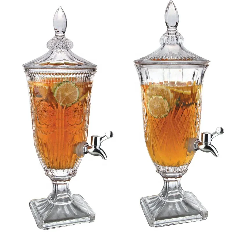 Wholesale Cheap Diamond Glass Beverage Juice Water Dispenser Glass Dispenser