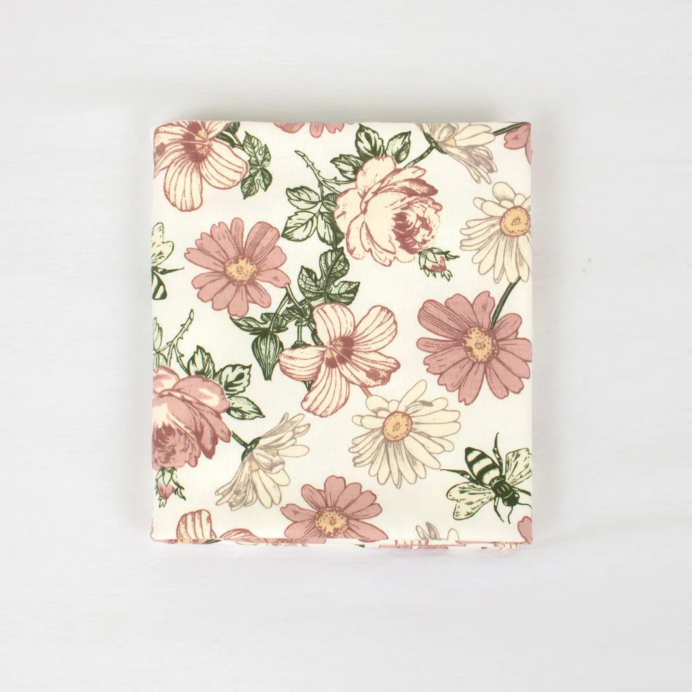 Customized 100% Organic Cotton Blanket Newborn Printing Luxury Quilt Baby Swaddle Blankets With Bibs