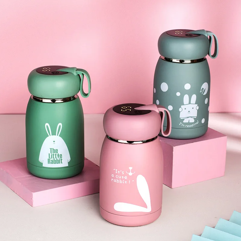 
Cute Cat Mini Water Bottle Kids Adults Cute Water Bottles For Girls Smart Stainless Steel Water Bottle 