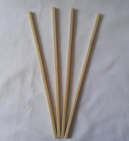 High quality square shape cotton candy bamboo stick with double flat edge