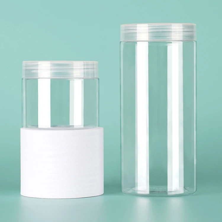 Wholesale Custom Large Capacity Food Storage Jars Health Food Grade Material Transparent Plastic PET Container With Lid