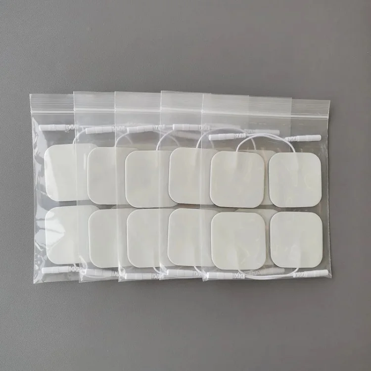 Ems Electric Muscle Stimulator Pigtail Massagers Machine Patches Reusable Self-adhering Tens Unit Replacement TENS Electrode Pad