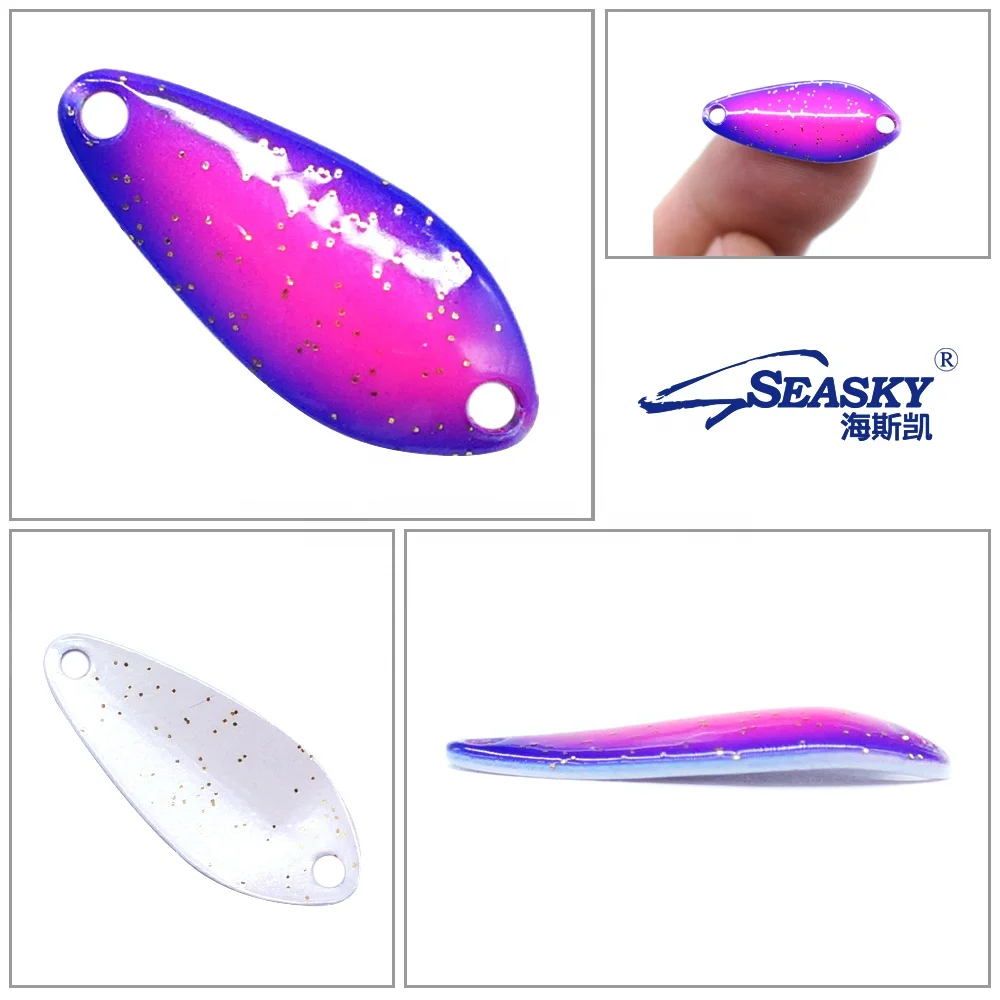 SEASKY 25mm 1.4g Metal Lure Brass Blades Trout Area Freshwater Spinner Micro Fishing Spoon