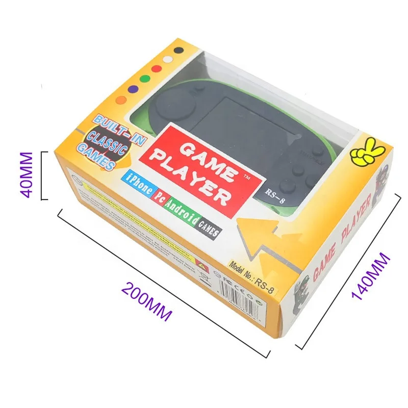 RS-8 Handheld Game Console for Kids Built in 260 Classic Old Video Games 2.5Lcd Retro Arcade Gaming Player TV out Birthday Gift