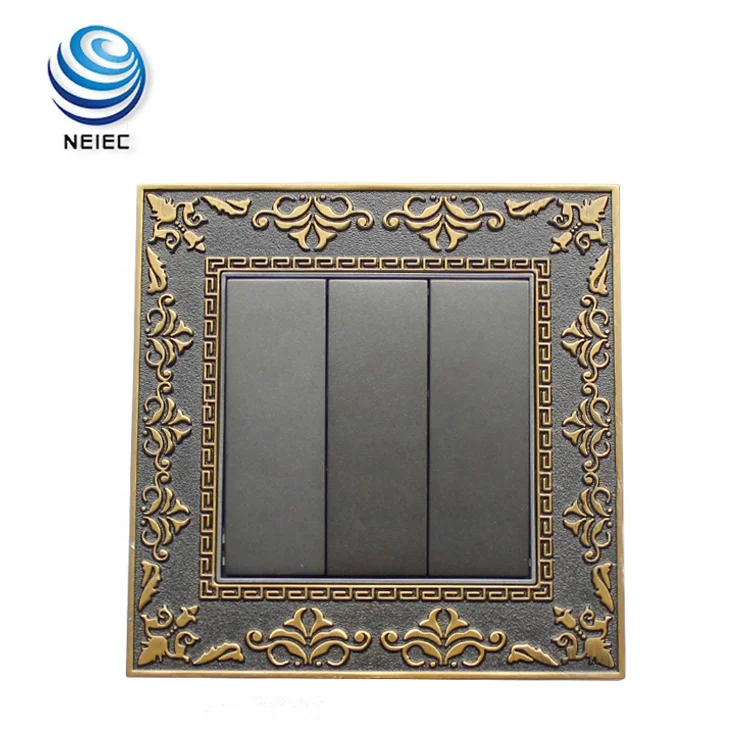 3 gang 1 way Push button electrical swiched socket