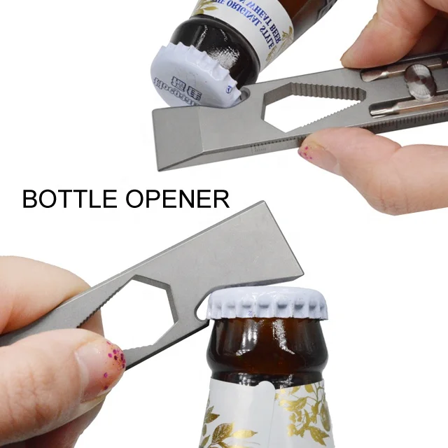 TC4 Titanium Alloy Multi Tool Crowbar Bottle Opener Titanium Pry Bar EDC Multifunction Tools for keychains bottle opener