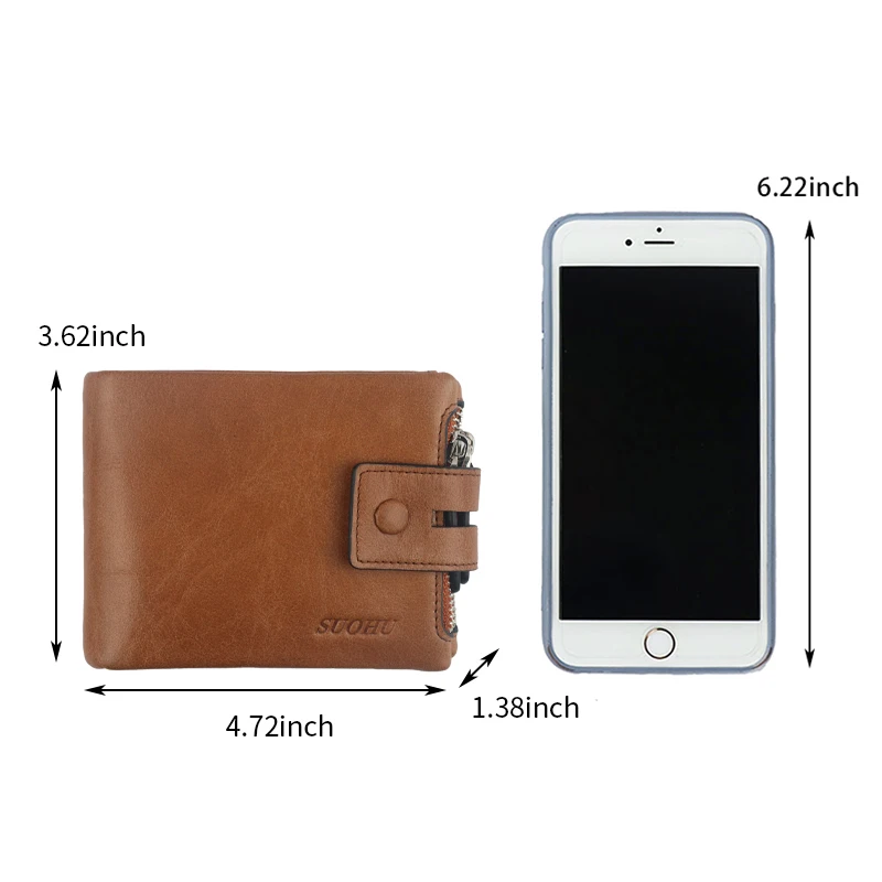 In Stock RFID Custom LOGO With Coin Pocket Black Portafoglio Wallet Bifold Slim Mens Luxury Leather Small Zipper Wallet Men