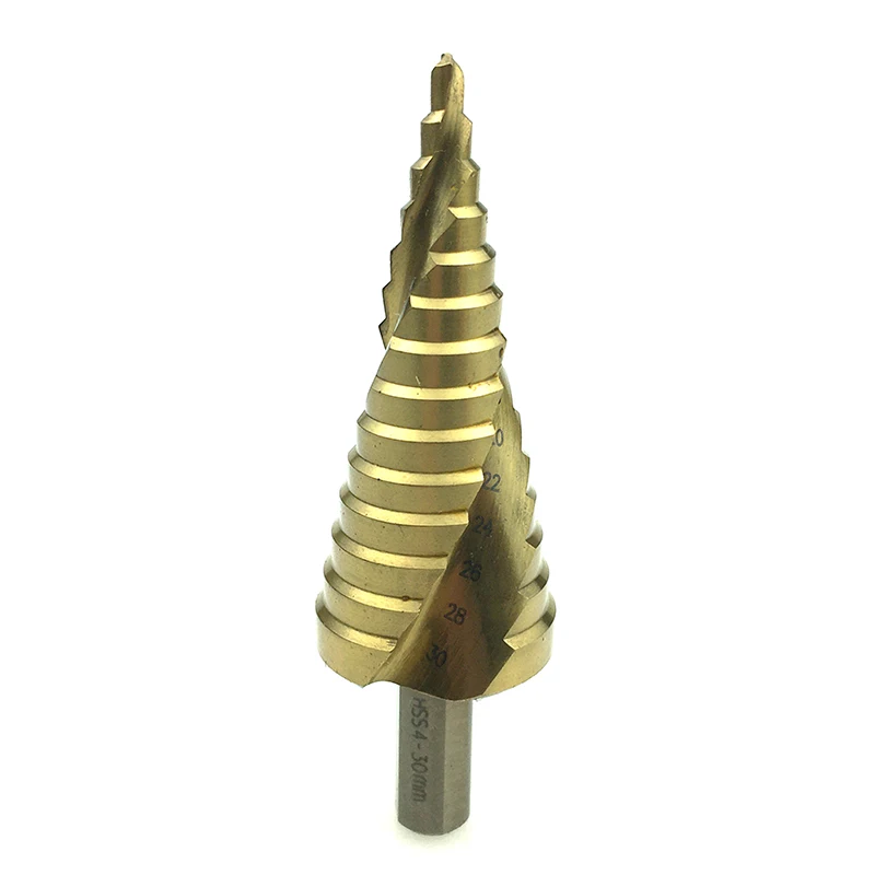 Hot sale HSS 3pc Spiral Titanium Step Drill Set Wood Metal Drilling Bit