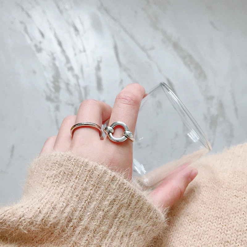 Index  Finger Rings Wholesale Fashion Jewelry 925 Sterling Silver Hollow Donut Ring