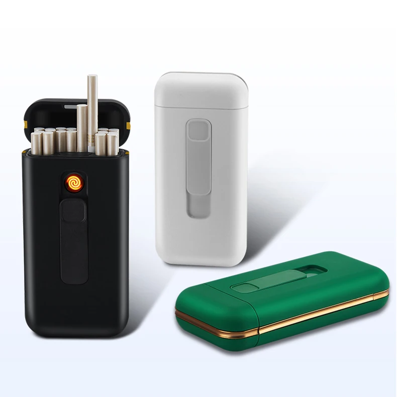 CC94E910 New Design Plastic Cigarette case Household Rechargeable USB Cigarette Lighters OEM LOGO Tobacco Smoking Accessories