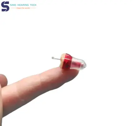 Hearing Aid Complete In The Ear Mini Affordable Hearing Aid with Red/Blue Color Invisible Hearing Aids for Seniors