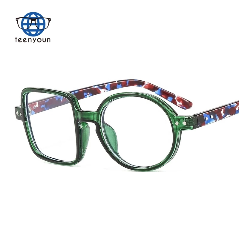Teenyoun 2024  Party Eye Glasses Frame Games Glasses Two Colors Interesting Frame Round Square Dance Glasses