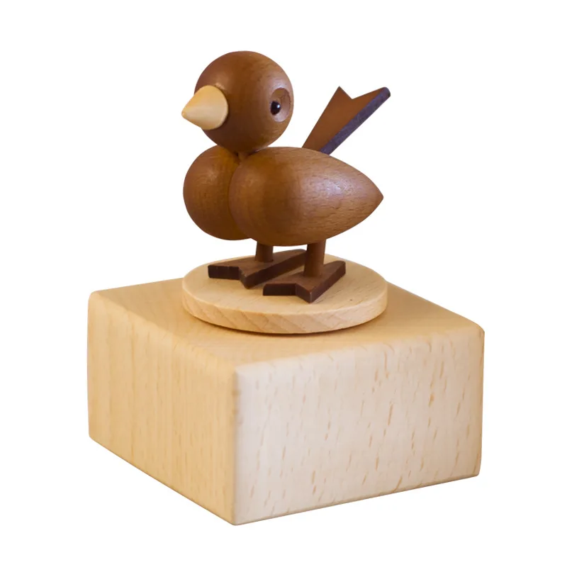 One piece dropshipping bird music box solid wood home decorative crafts music box Christmas gift small ornaments