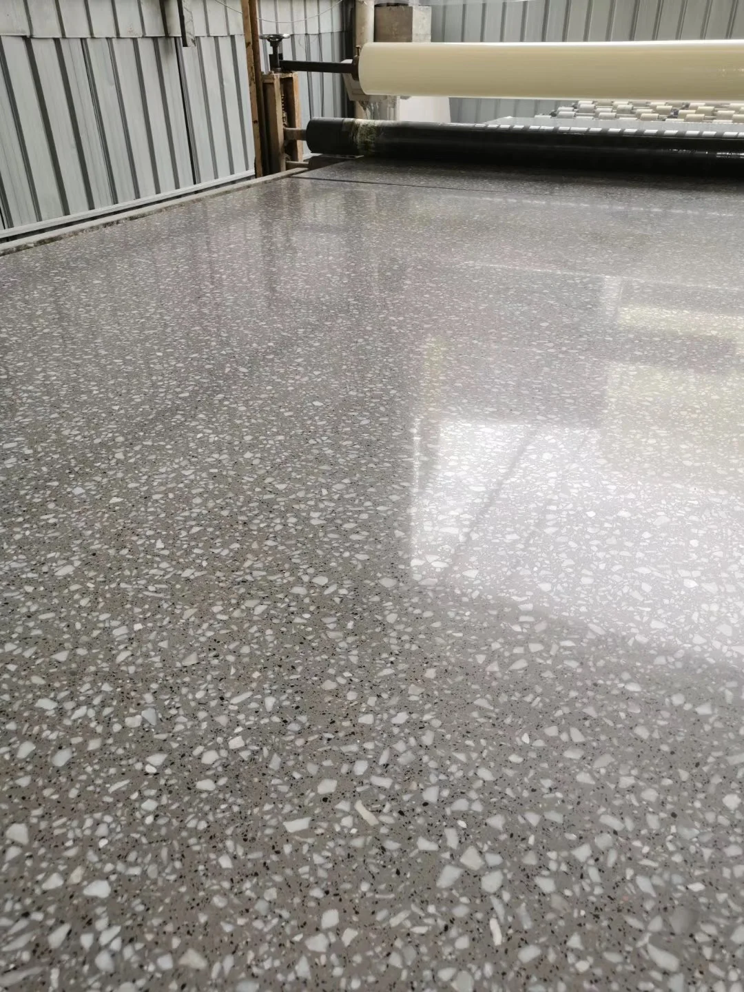 White black dots grey floor terrazzo tiles 30x30