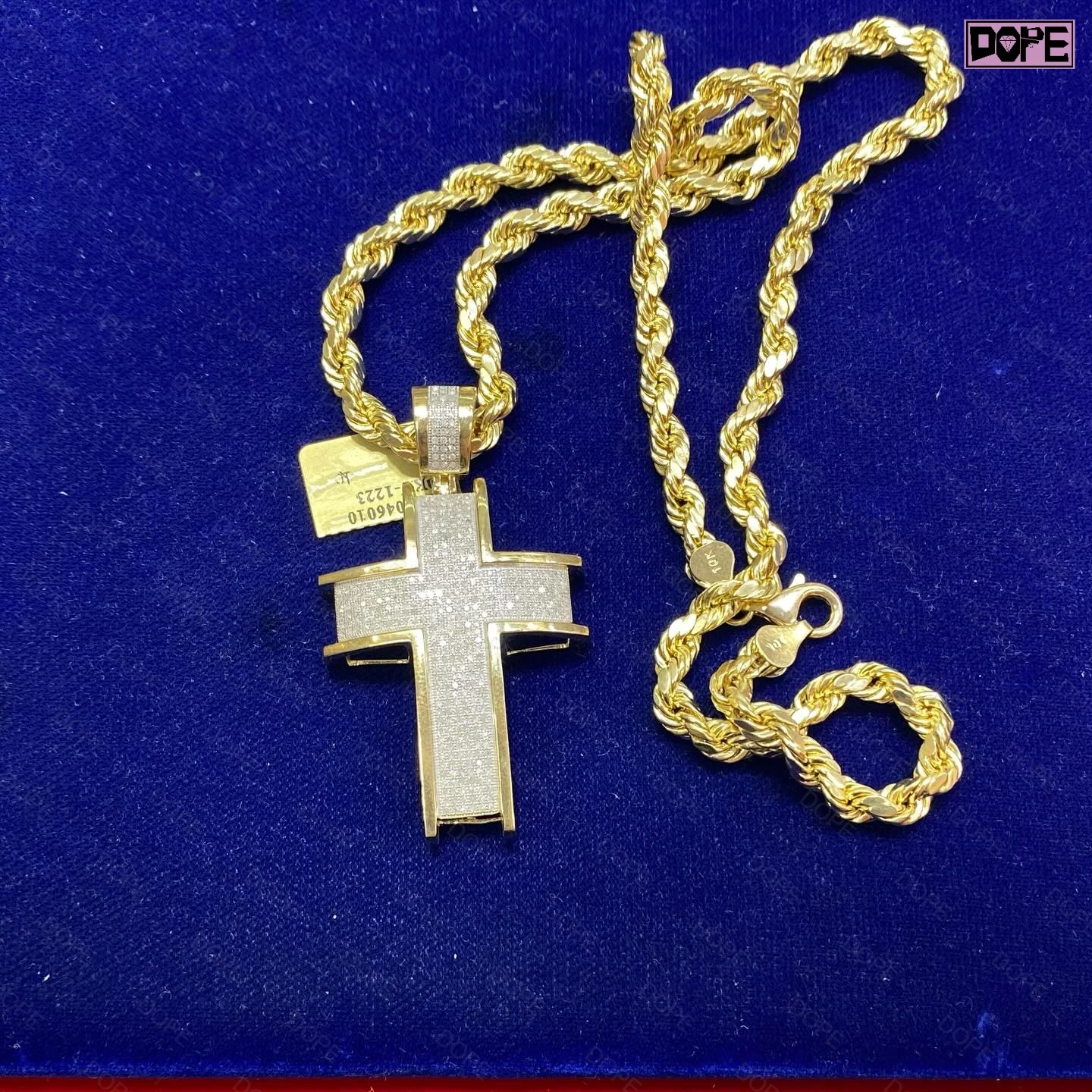 Custom Moissanite Pendant Thick Cross Iced Out 14K Gold Plated 925 Sterling Silver Moissanite Cross Pendant