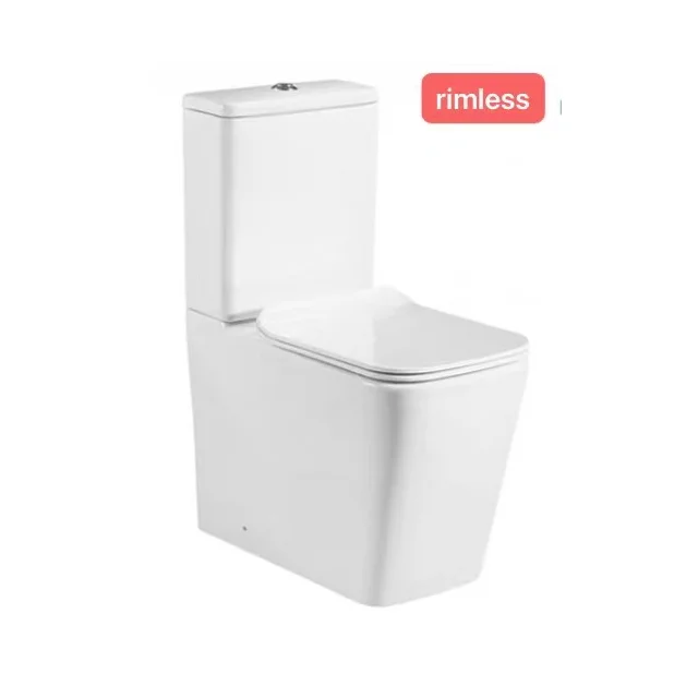 Rimless Flushiing Ceramic White Two Piece Toilet for Bathroom Sanitary Ware South American Market Inodoros