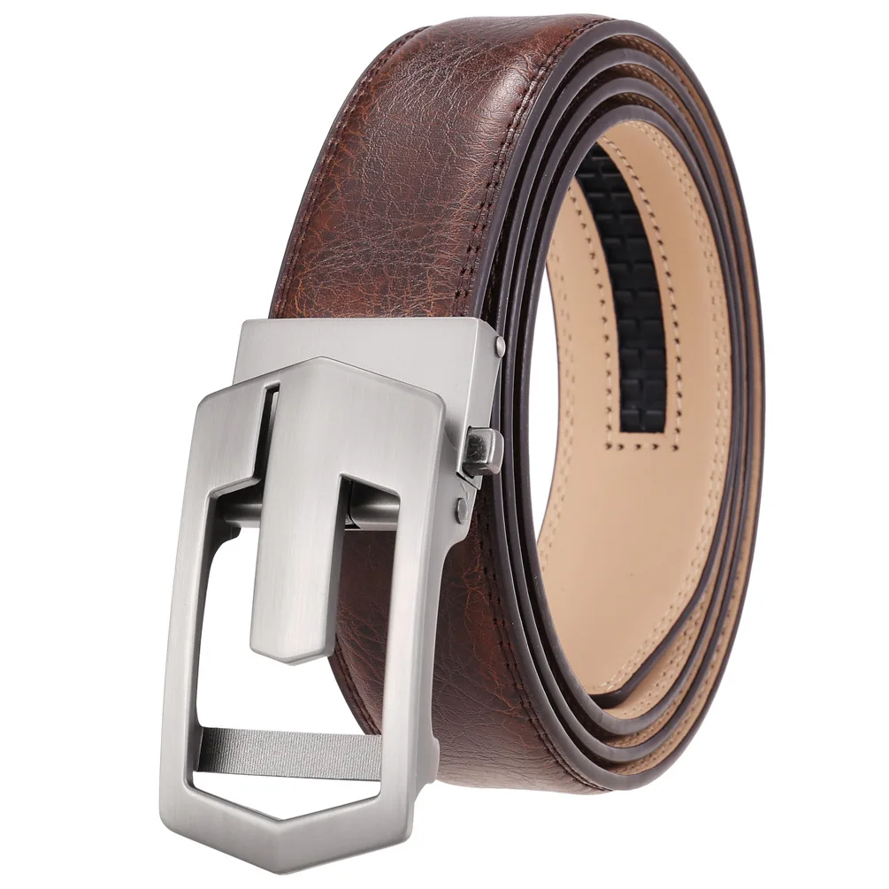 Factory OEM Custom Quality Genuine Luxury Leather Belt for Men Belt Male Strap Male Metal Automatic Buckle