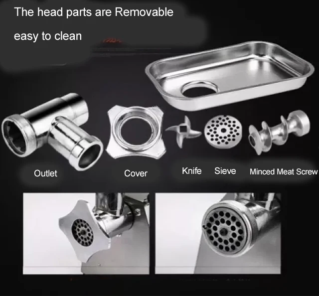 Heavy Duty Food Processing Machine Commercial Electric Meat Mincer Stainless Steel Meat  Grinder