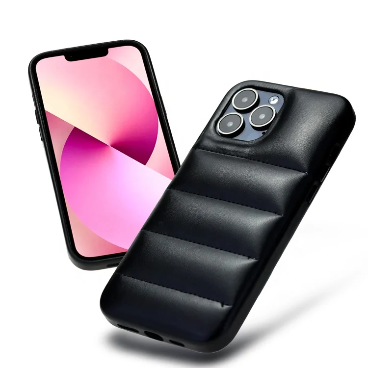 Hot Sell Phone case PU Puffer Case Cotton-Filled Down Jacket Phone Case for iPhone 14 Pro Max