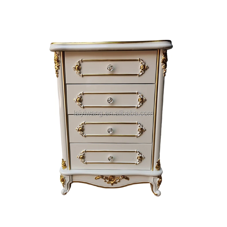 Chinese factory modern bedroom furniture tallboy European wooden 5 drawer cabinet luxury chest of drawers cabinet