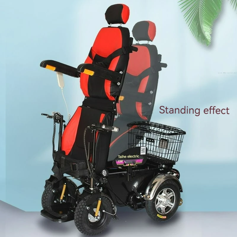 Manual and electric dual mode standing up handicapped wheelchair Standing Power Wheelchair orthopedic wheelchair