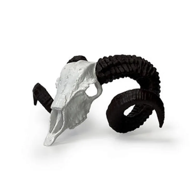 Ram Skull Side Table Lamp Night Light Sculpture Gothic Model Skull Home decor