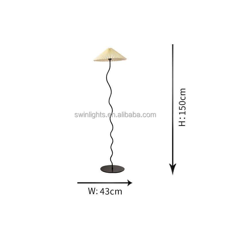 Nordic floor lamps standing medieval style Danish design pleated hotel floor lamp