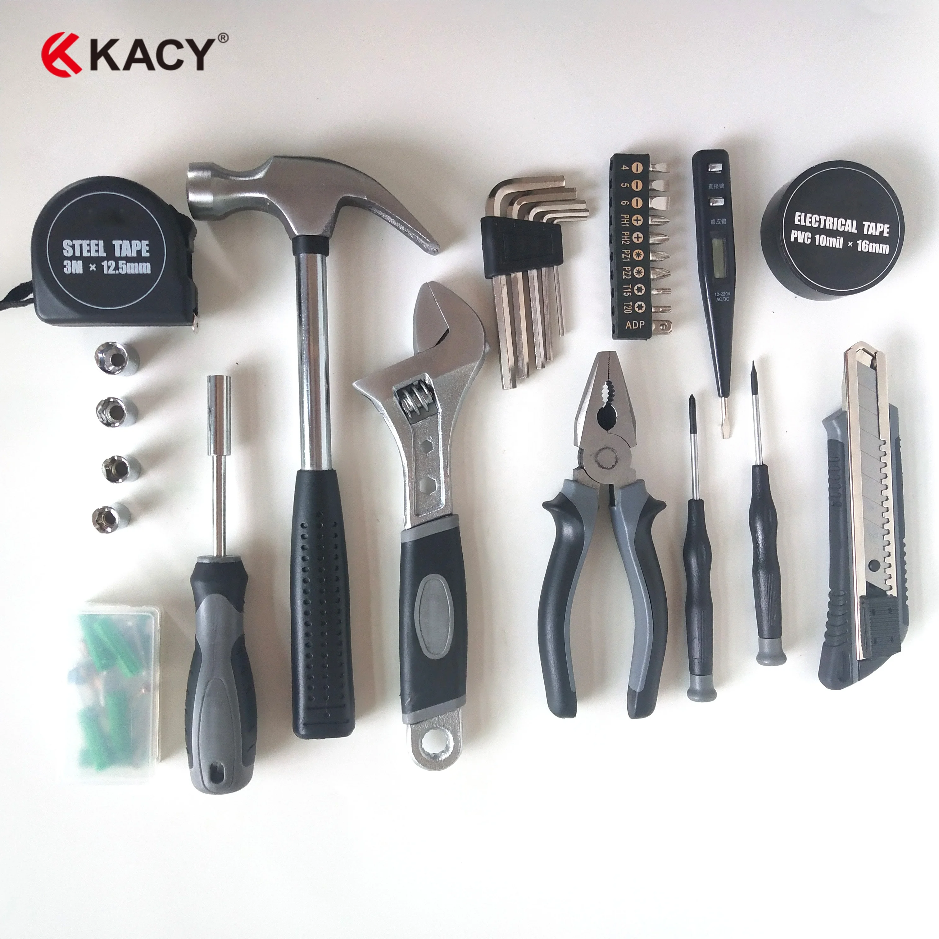 60pcs TOOL KIT - Multi-function Hand Tool Kit Home with Plastic Tool Storage Box