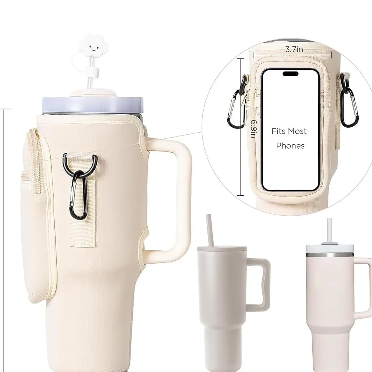 Customized Water Bottle 40 Oz Tumbler Water Bottle Carrier Bag Crossbody Running Water Bottle Holder For Cup Pouch Bag