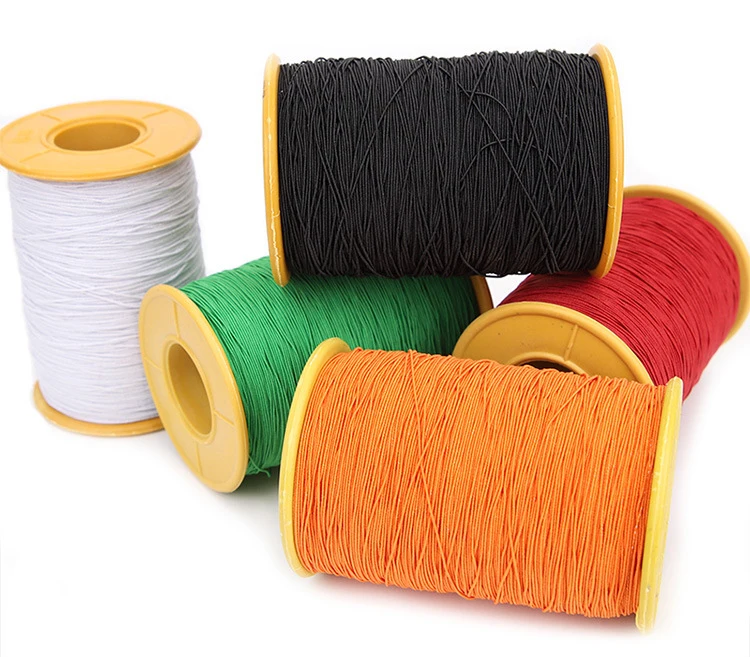 2mm x 100meters roll high elasticity polyester latex cord custom elastic rubber cord strong stretch round rope string