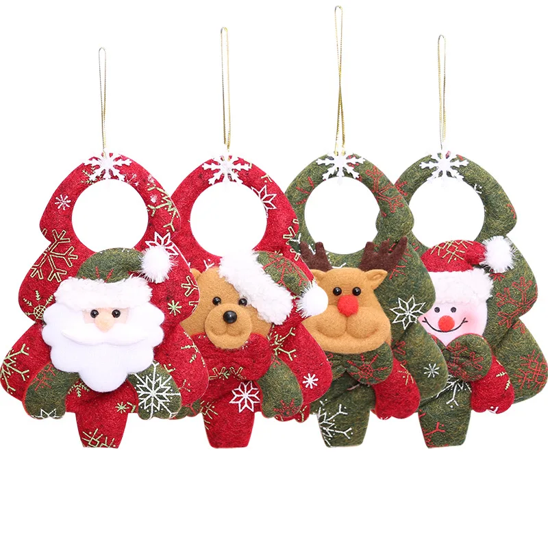 New Year Christmas Decorations Cotton Cloth Three-Dimensional Christmas Tree Santa Claus Pendant for Festive Home Decor