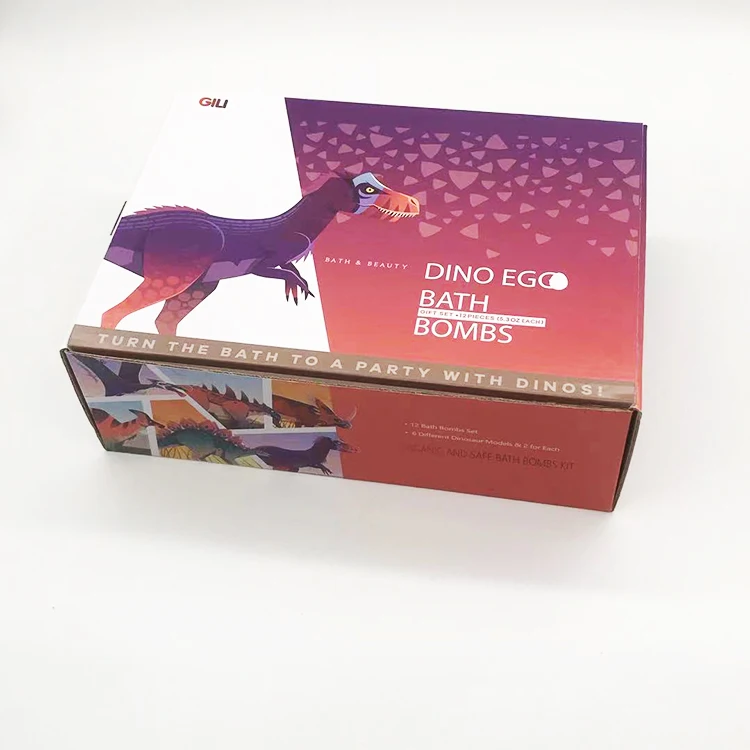 Wholesale customized private label 150g dinosaur egg bath bombs with toys and colorful children bath bomb gift sets