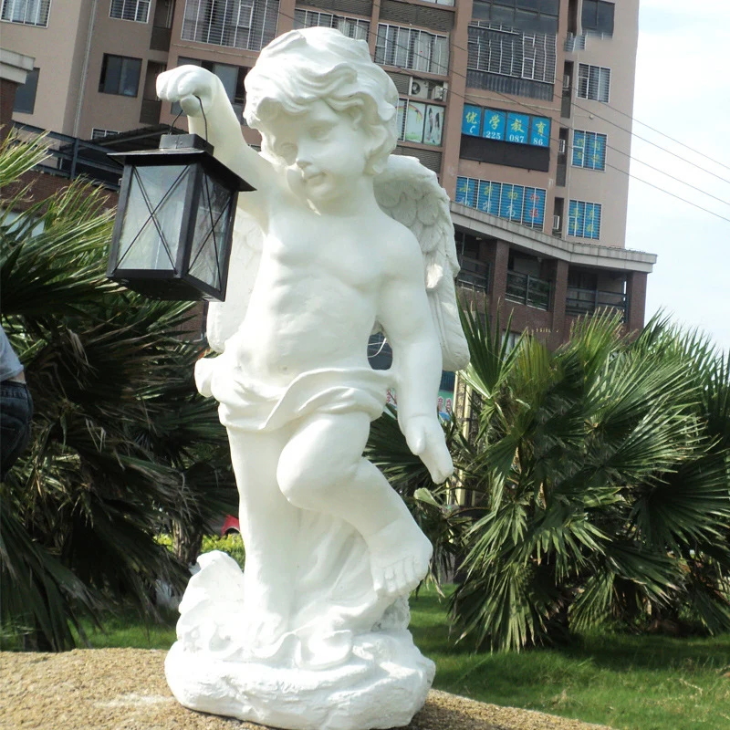 life sized marble Figure Stone statues sculpture For Garden Angel  Sculpture Lamps Art Artificial Stone Garden Landscape Statue