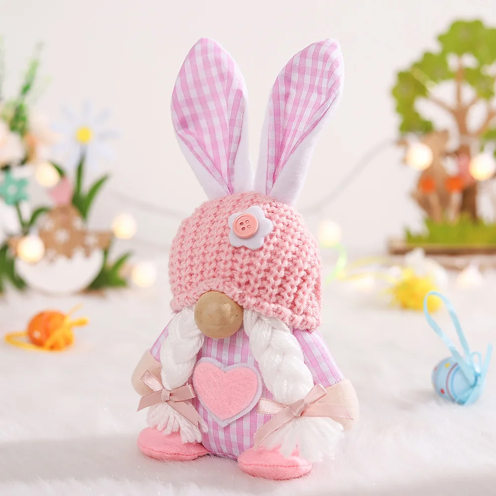 Easter Bunny Gnomes Doll Decoration Faceless Dwarf Standing Doll Easter Toy Desktop Ornament For Festival Gift Home Supplies